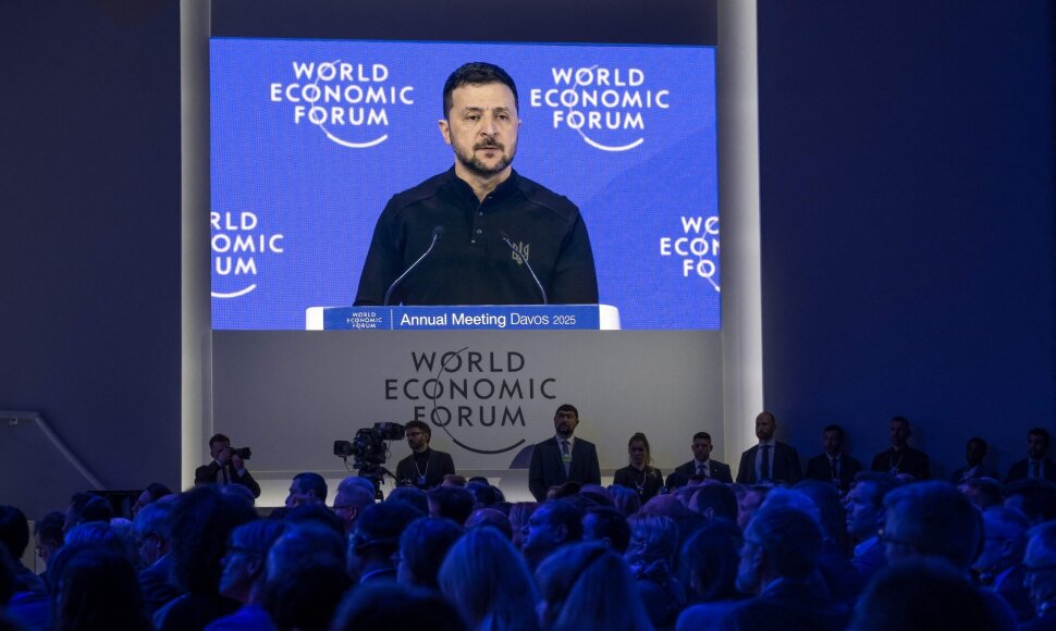 Ukrainos prezidentas Volodymyras Zelenskis Davose / FABRICE COFFRINI / AFP
