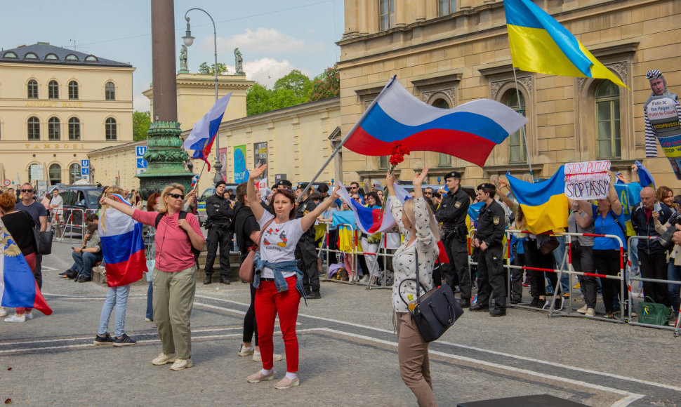 Rusijos piliečių demonstracija Miunchene