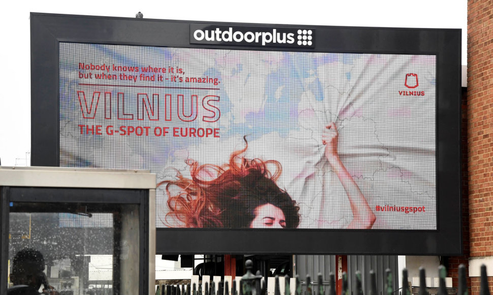 Reklama „Vilnius – The G-spot of Europe“ Londone