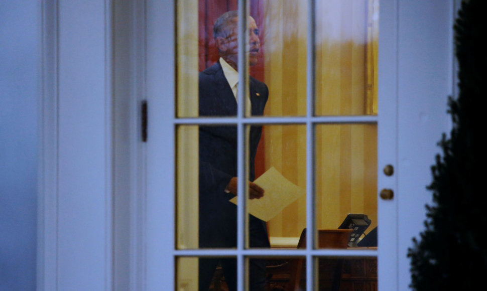 Barackas Obama paskutinę dieną Ovaliajame kabinete