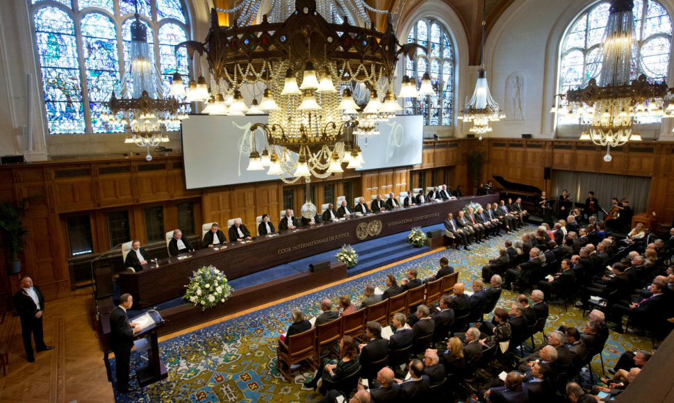 Tarptautinio teisingumo teismo salė Hagoje