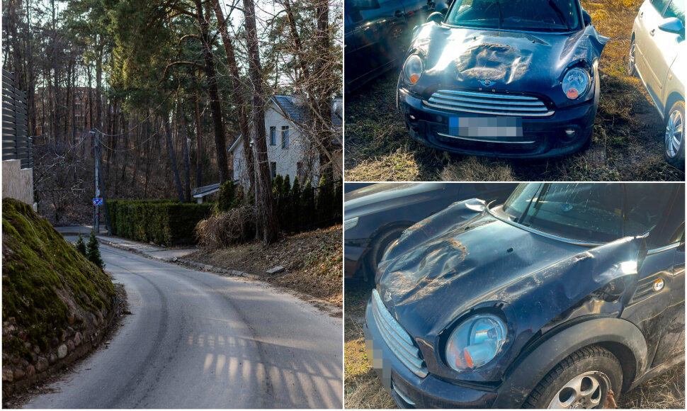 Gražinos gatvėje apvirtęs automobilis