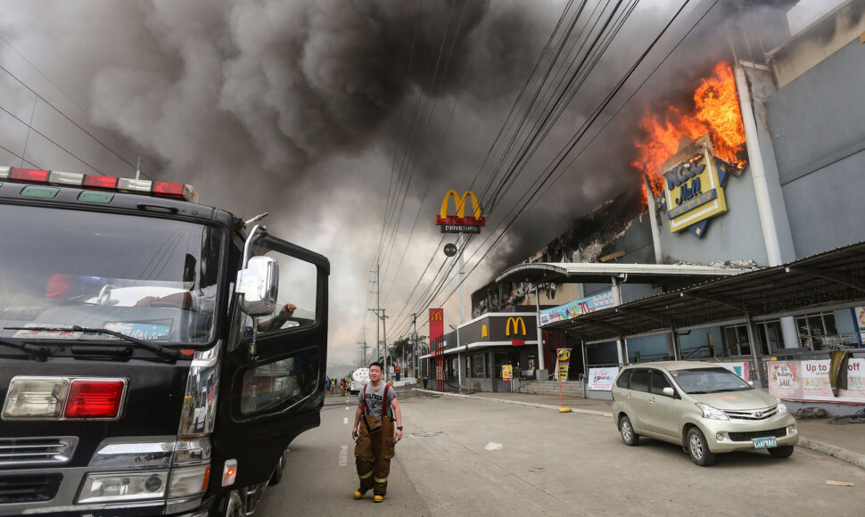 Gaisras Filipinų mieste Davao