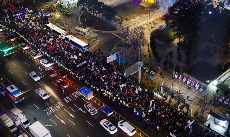 Protestuotojai Pietų Korėjoje