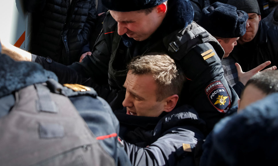Sulaikytas Aleksejus Navalnas