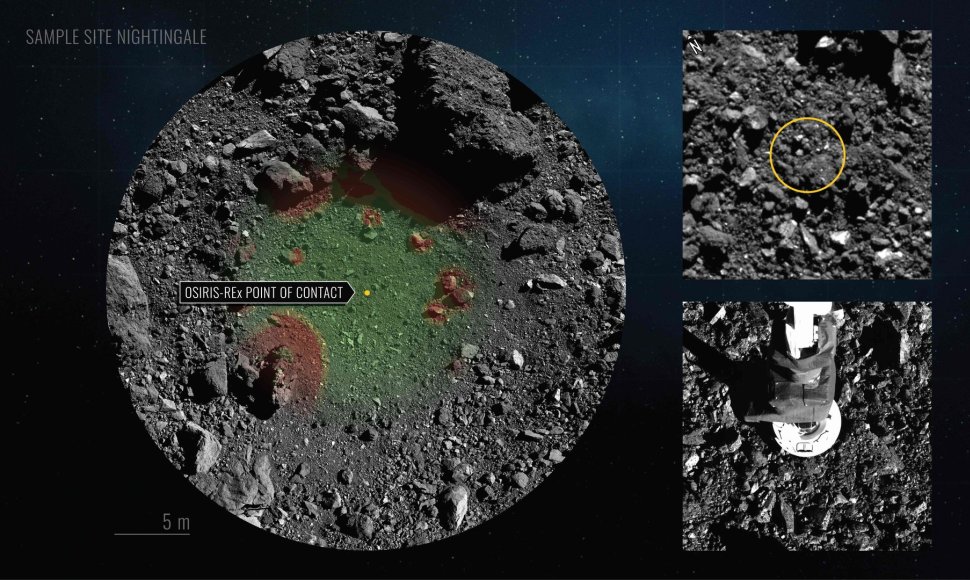 Zondo „Osiris-Rex“ paėmė asteroido dulkių mėginį