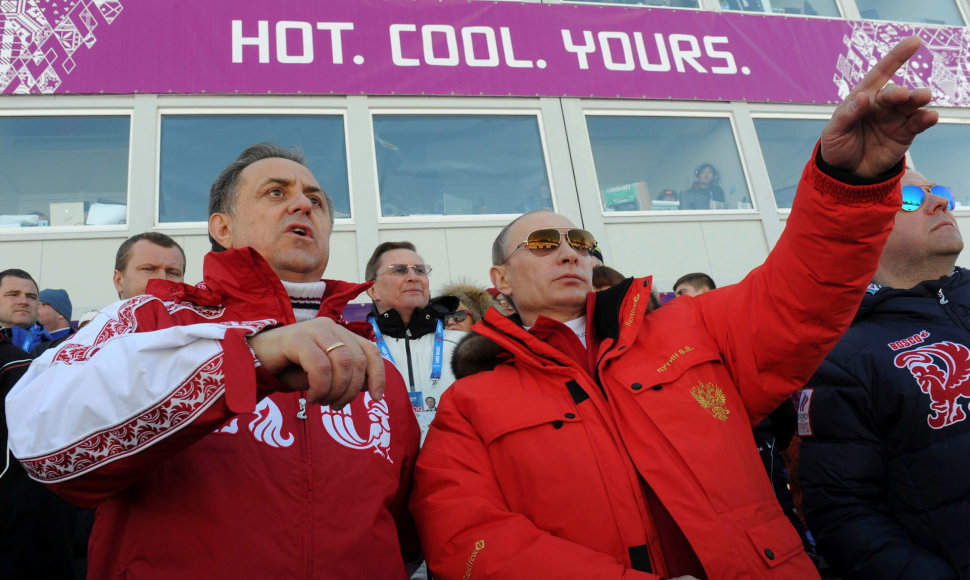 Vitalijus Mutko ir Vladimiras Putinas