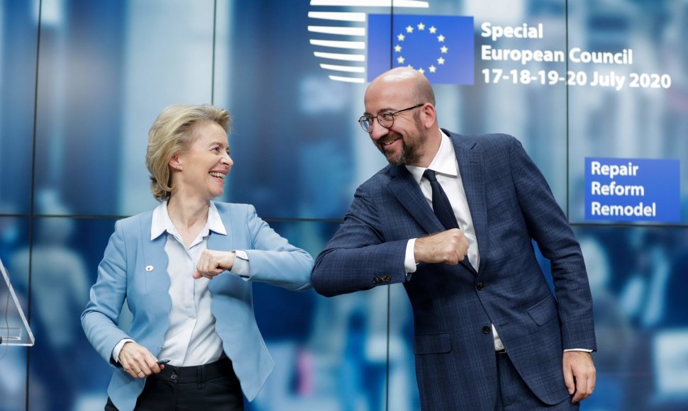  Europos Komisijos prezidentė Ursula von der Leyen ir Europos Vadovų Tarybos prezidentas Charlesas Michelis