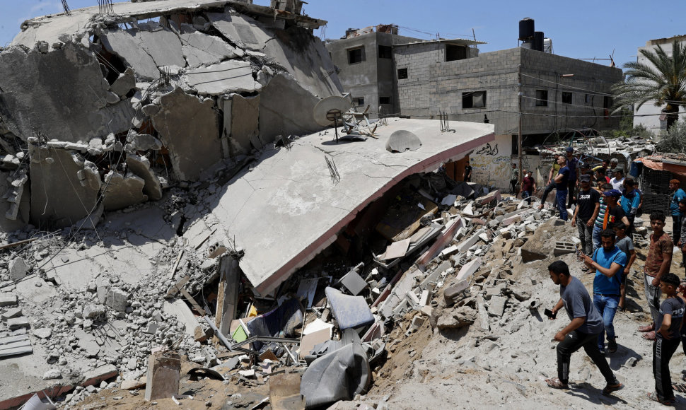 Sugriautas pastatas Gazoje