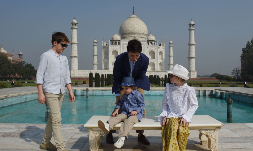 Justinas Trudeau su šeima Indijoje