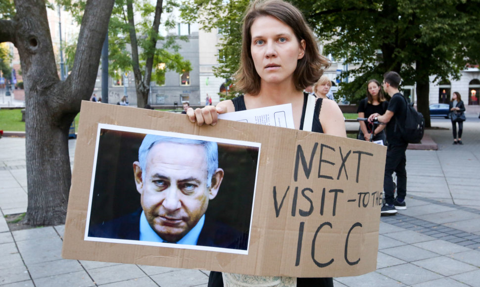 Protestas prieš Izraelio delegacijos vizitą