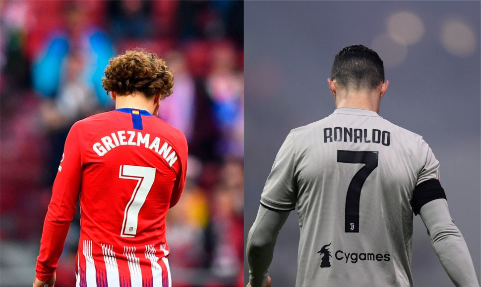 Antoine'as Griezmannas ir Cristiano Ronaldo