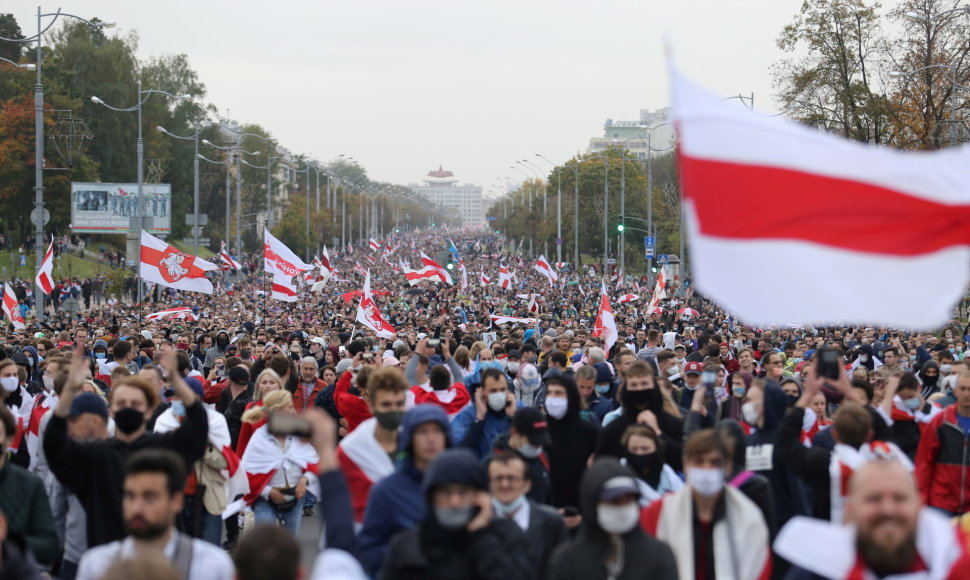 Protestuotojai Minske