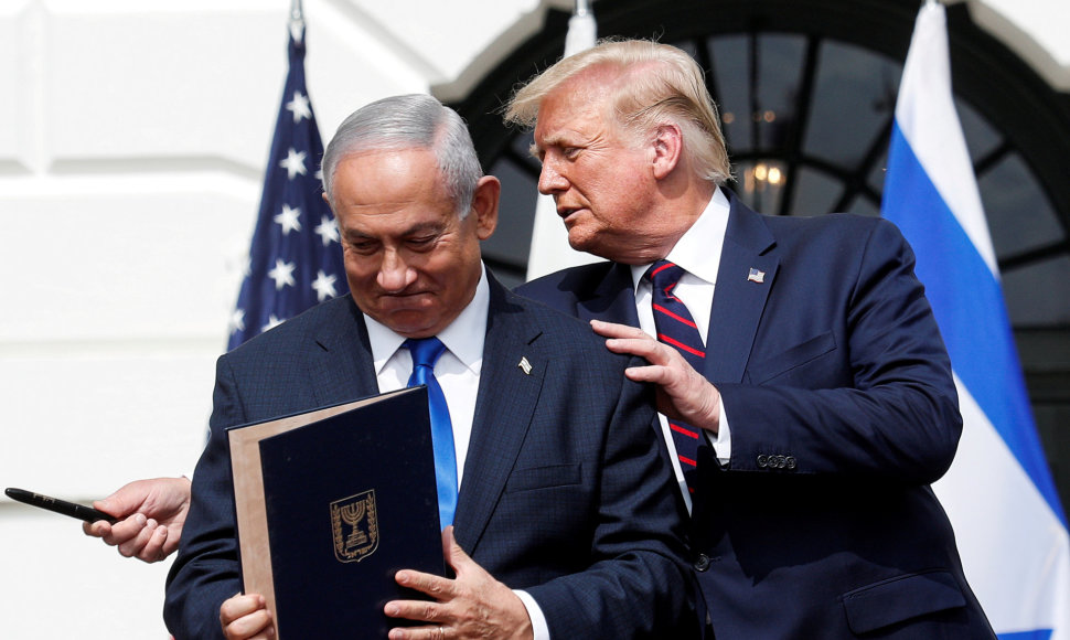 Benjaminas Netanyahu ir Donaldas Trumpas