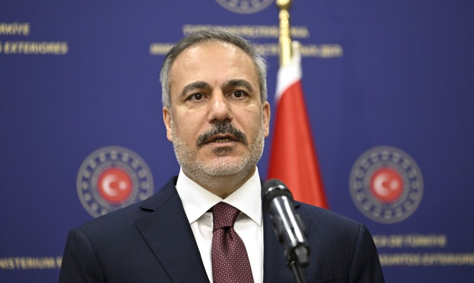 Turkijos užsienio reikalų ministras Hakanas Fidanas / Andrew Caballero-Reynolds / AP
