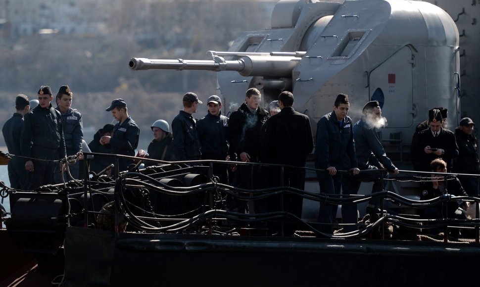 Ukrainos kariai laive „Ternopilis“, Sevastopolyje.