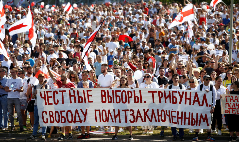 Baltarusija. Aštunta protestų diena