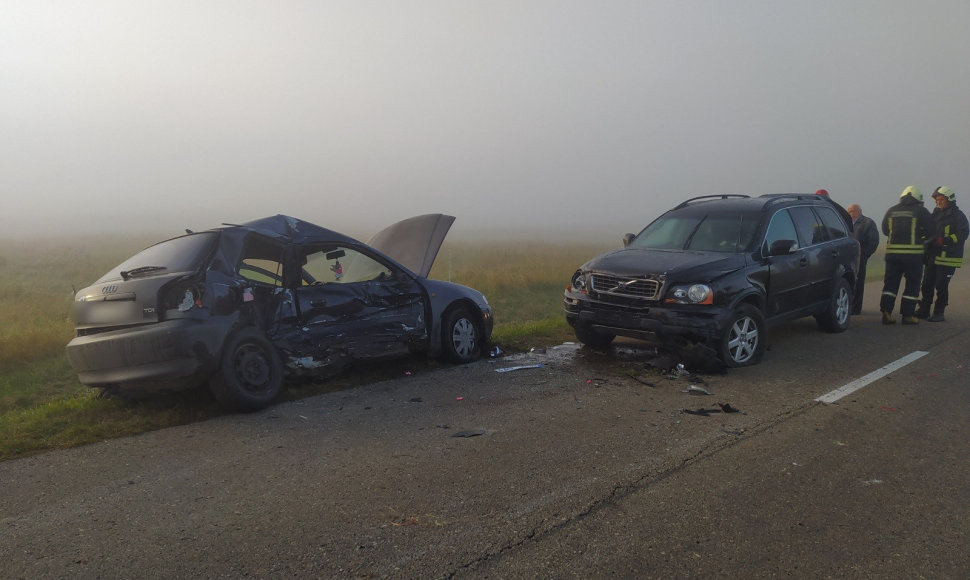 Alytaus rajone susidūrė „Audi“ ir „Volvo“, jauna vairuotoja atsidūrė reanimacijoje