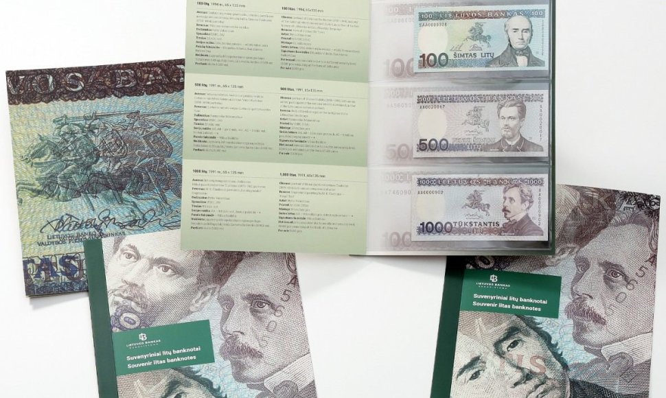 Lietuvos bankas parduos išskirtinius litų banknotus – tarp jų ir 1000 litų kupiūros