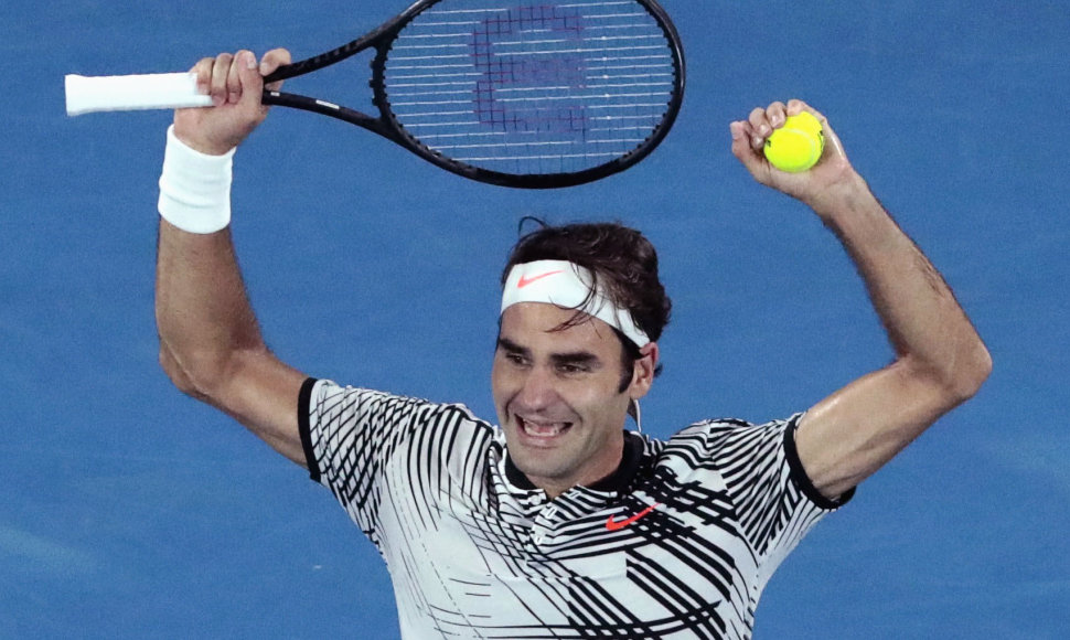 Rogeris Federeris nugalėjo Rafaelį Nadalį ir tapo „Australian Open“ čempionu