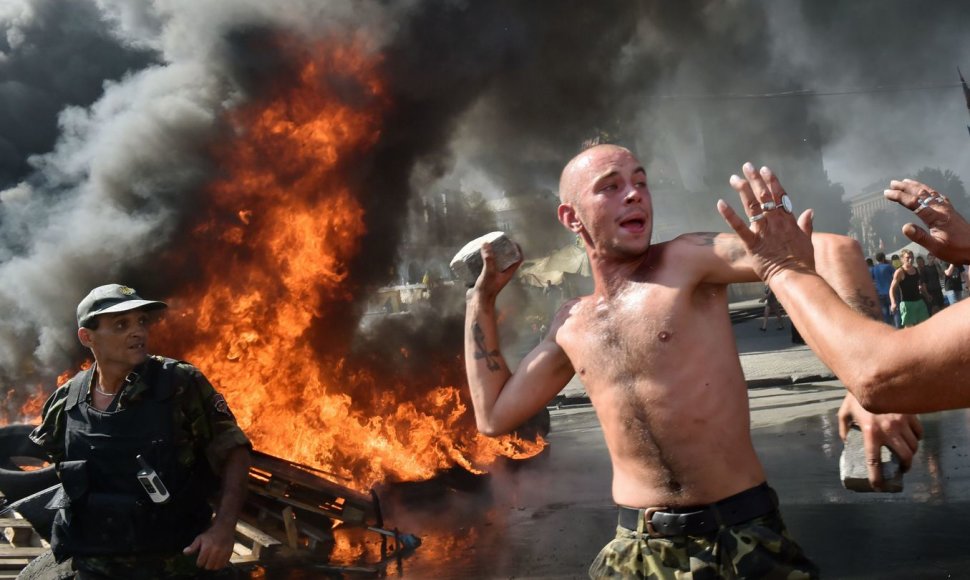 Protestuotojas Kijeve