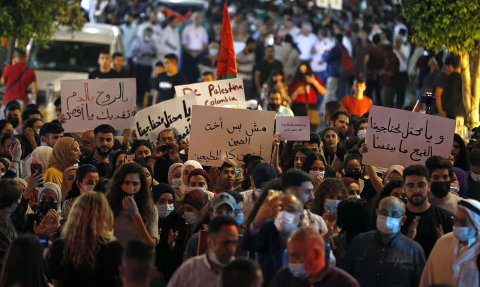 Palestiniečių protestas Ramaloje