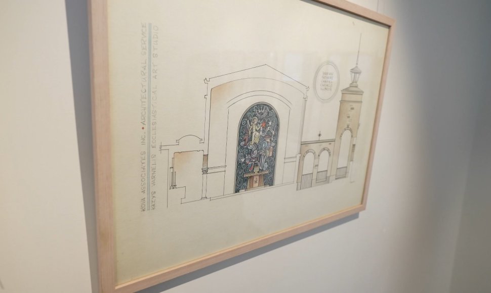 Pirmoji virtualiai atidaroma paroda – Kazio Varnelio bažnyčių interjerų piešinių