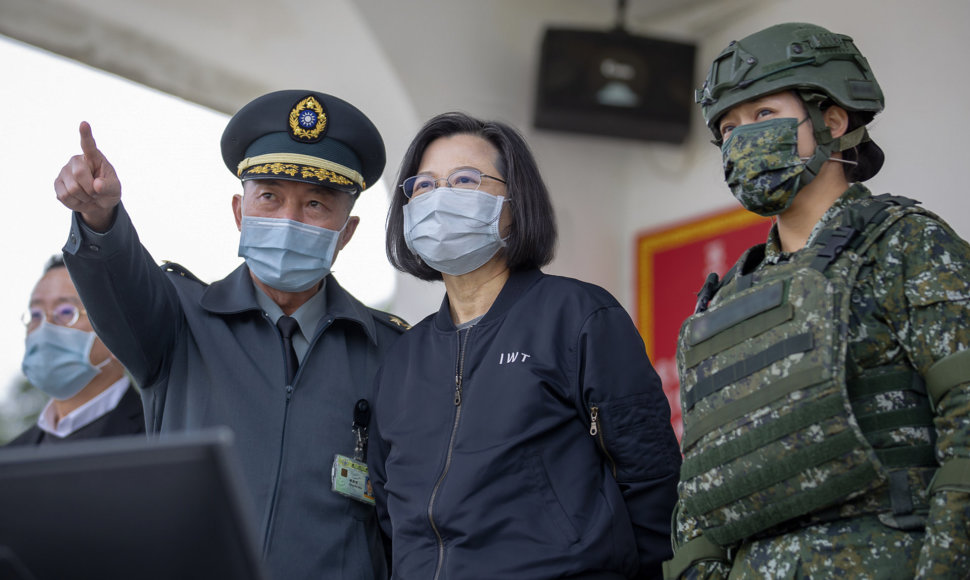 Taivano prezidentės Tsai Ing-wen karinėje bazėje