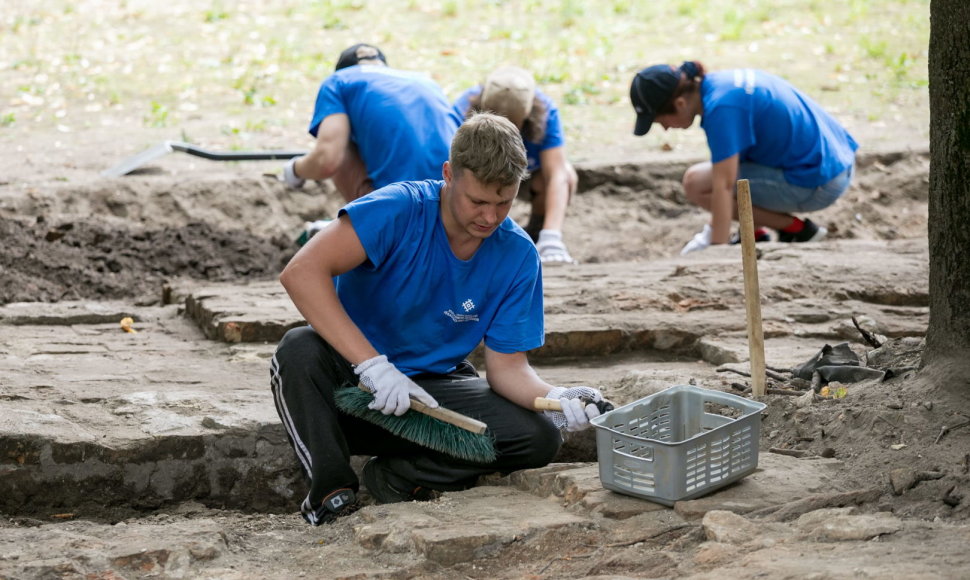 Archeologiniai kasinėjimai Vilniaus Vokiečių gatvėje.