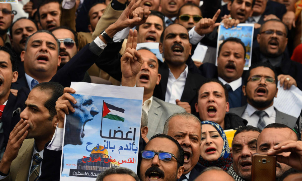 Kairo teisininkų protestas prie JAV ir Izraelio politiką