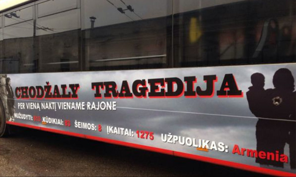 Azerbaidžano ambasados apmokėta reklama ant troleibusų