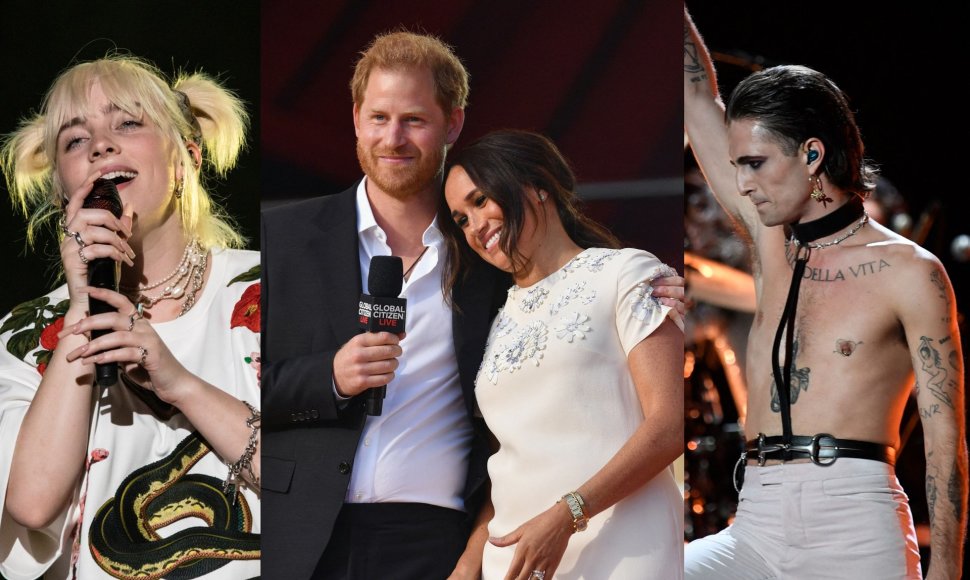 Billie Eilish, princas Harry, Meghan Markle, Damiano Davidas