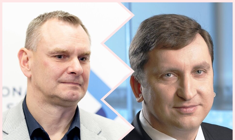 Rimantas &Scaron;erk&scaron;nas (de&scaron;inėje) apkaltino Nacionalinės sporto agentūros vadovą Mindaugą &Scaron;poką mobingu ir korupcija.