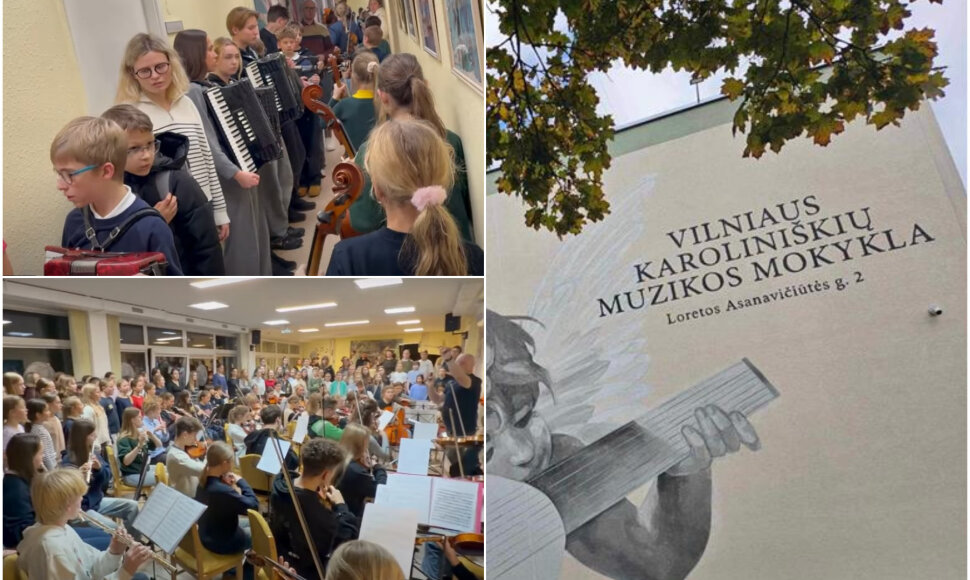 Karolini&scaron;kių muzikos mokykloje repetuojama ir koridoriuose