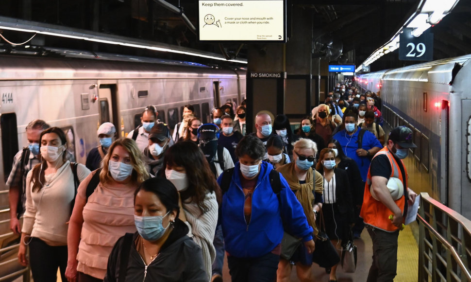 Metro keleiviai Niujorke