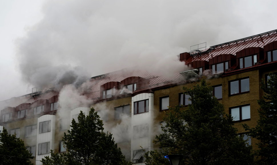 Geteborge per sprogimą daugiabutyje sužeista mažiausiai 16 žmonių