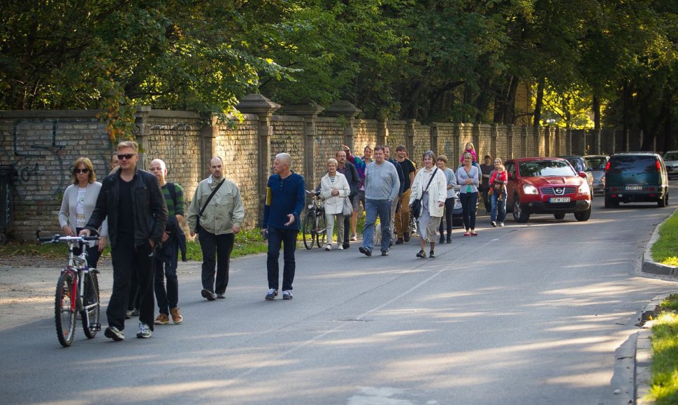 Protesto akcija Vilniaus P.Vileišio gatvėje.