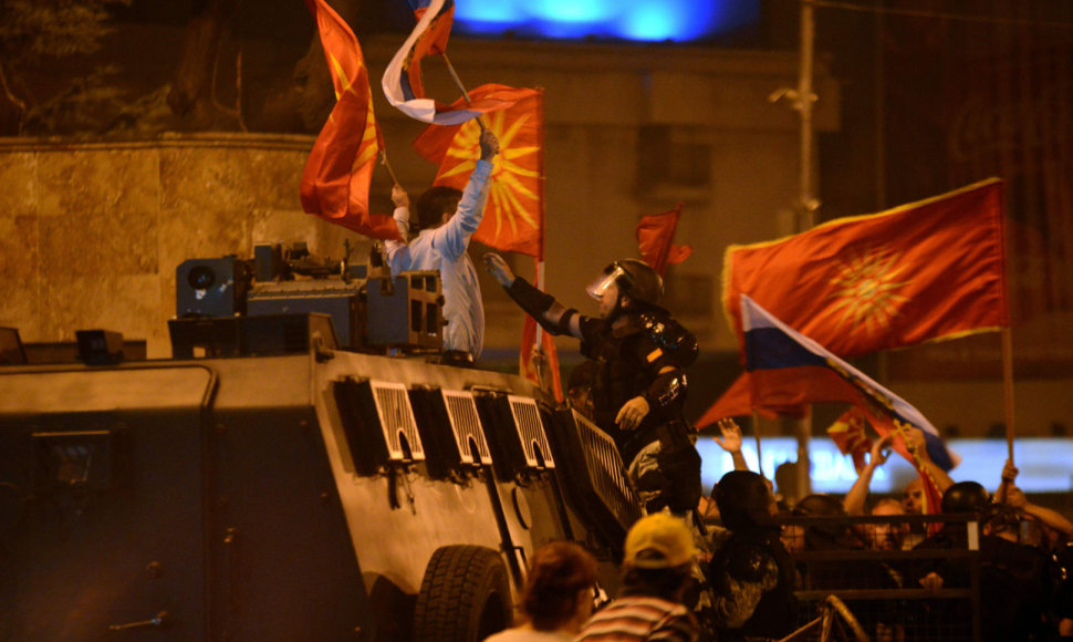 Protestai prieš šalies pavadinimo keitimą Makedonijoje