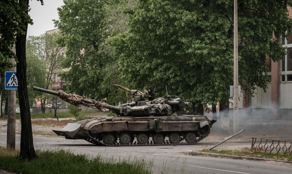 Ukrainiečių tankas Severodonecke