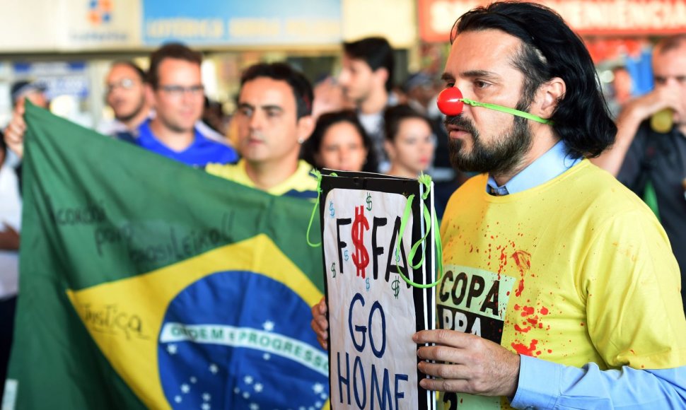 Protestuotojai Brazilijoje