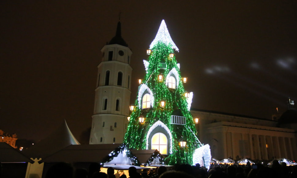 Kalėdų eglės įžiebimas Vilniuje