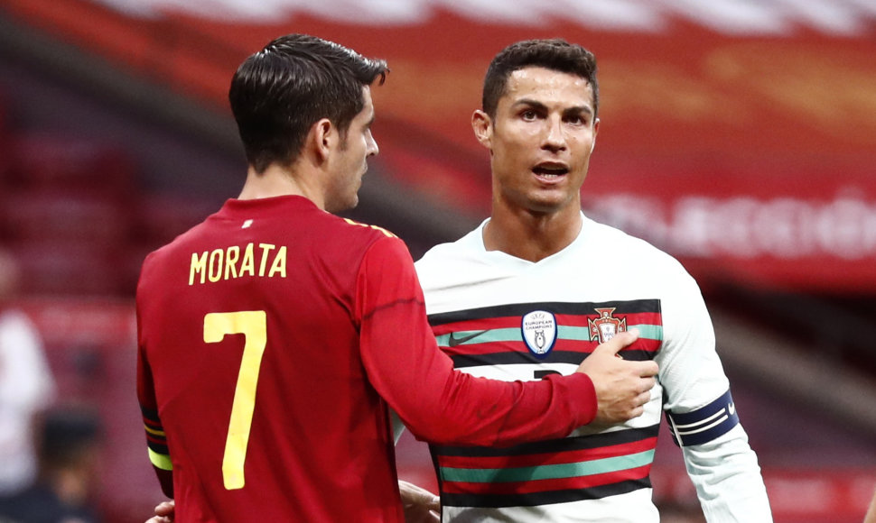 Alvaro Morata ir Cristiano Ronaldo