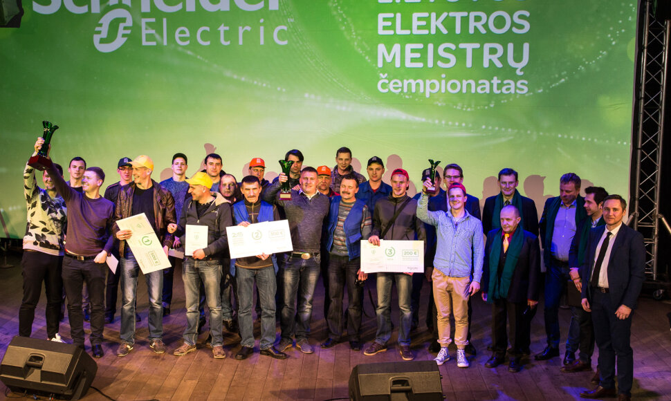 Kauno Žalgirio arenoje paskelbti Lietuvos elektros instaliacijos meistrų čempionato 2015 nugalėtojai.