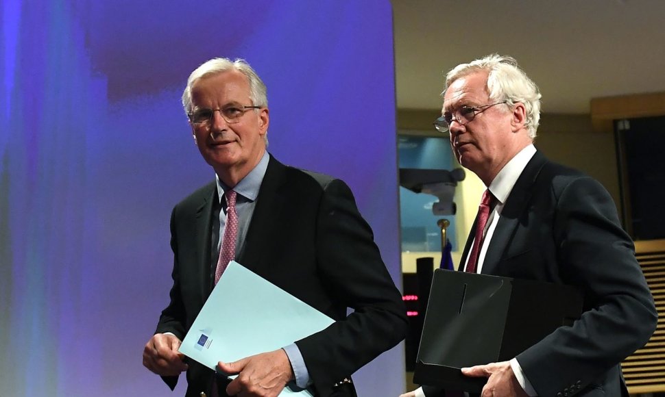 M.Barnier ir D.Davisas (dešinėje)