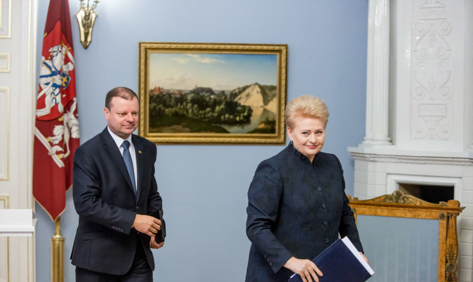 Saulius Skvernelis ir Dalia Grybauskaitė