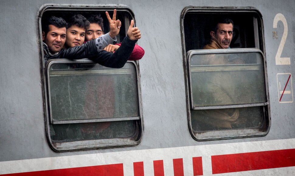 Migrantai Tovarniko (Kroatija) geležinkelio stotyje