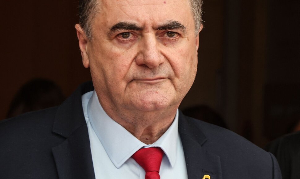 Izraelio gynybos ministras Izraelis Katzas / MENAHEM KAHANA / AFP