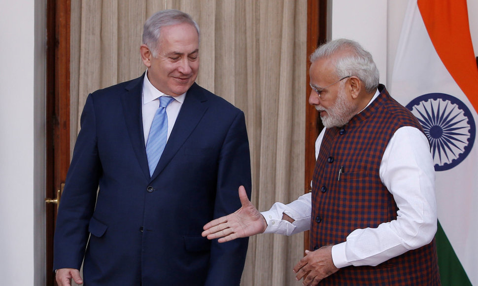 B,Netanyahu ir N.Modi Indijoje