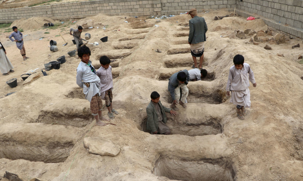 Laidojimui paruošta kapavietė Jemene