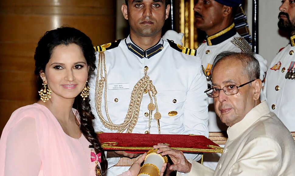 Sania Mirza ir Indijos prezidentas Pranabas Mukherjee